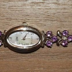 LADIES WATCH - 925 SILVER WITH AMETHYST