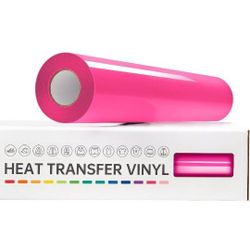 Pink HTV Vinyl Rolls, Heat Transfer Vinyl for T-Shirt, 12'' X 10ft Pink Iron on Vinyl Compatible with Cricut and All Cutting Machines, Heat Press Viny