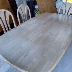 Solid Wood Table And  4 Chairs 