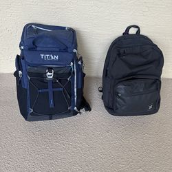 Insulated backpack (1) and regular backpack (1)