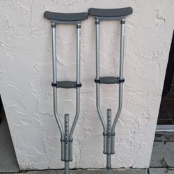 Two Adjustable Aluminum Crutches - Pediatric
