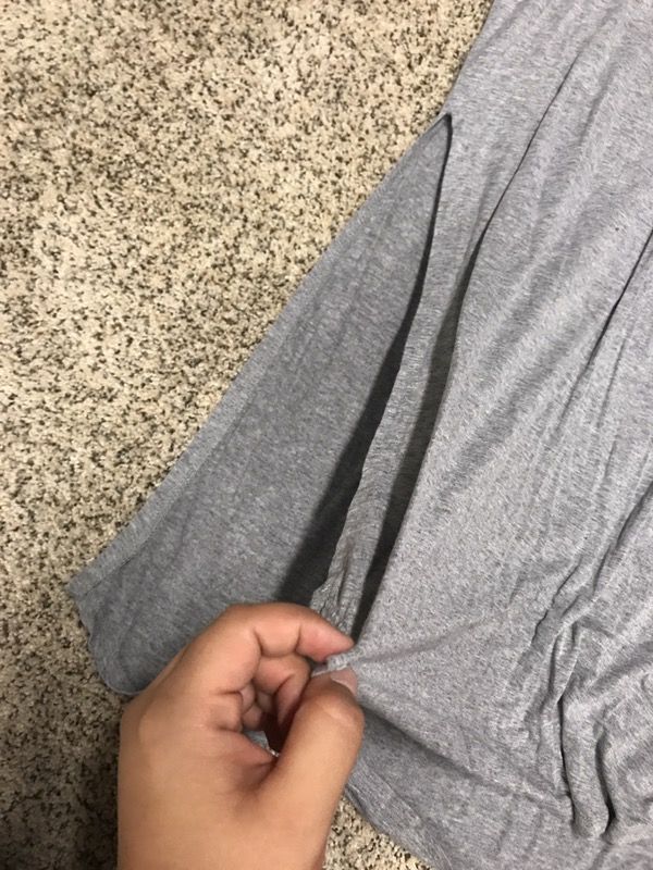 Grey slit shirt