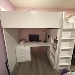 Loft Bed With Desk (4 Drawers)