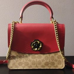 Make Offer!! COACH Parker Convertible Bag With Antique Rose Turnlock In Superb Condition 