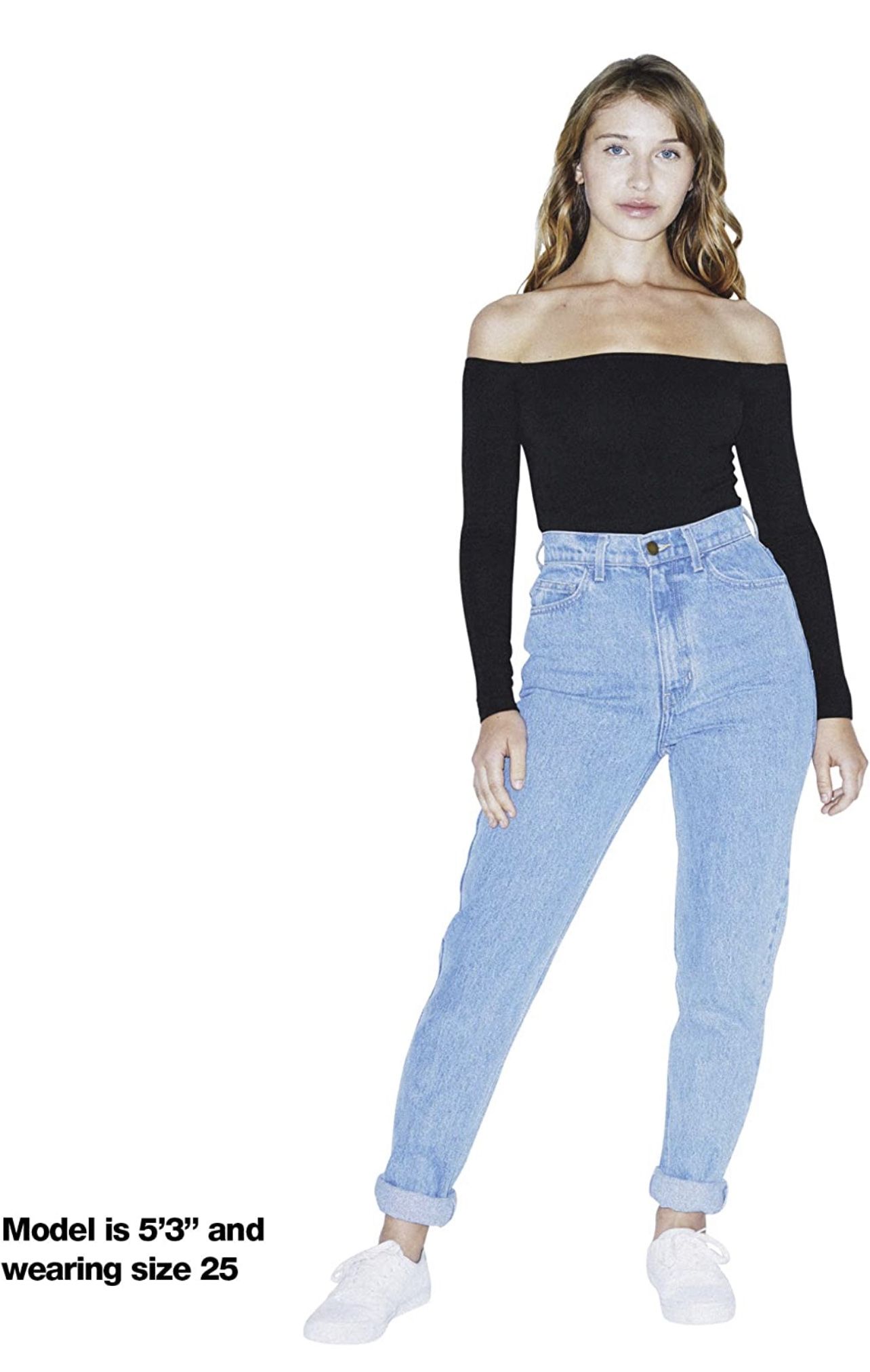 designer denim! American apparel high waist jeans light wash Mom jeans new with out tag 25 size 2