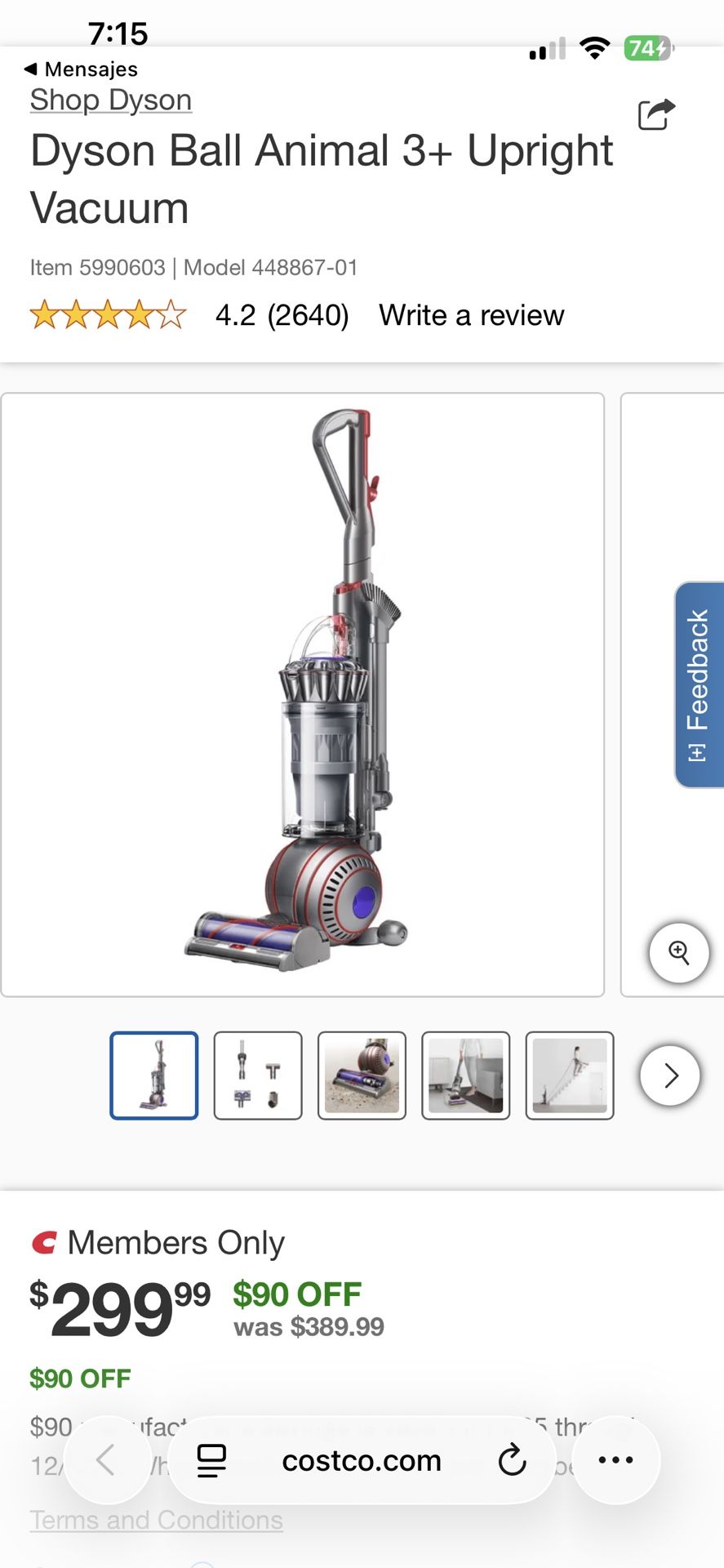 Dyson Ball Animal 3+ Upright Vacuum (NEW NEVER BEEN USED NOT BOX)