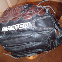 EASTON {black with brown leather webbing right handed baseball glove}
