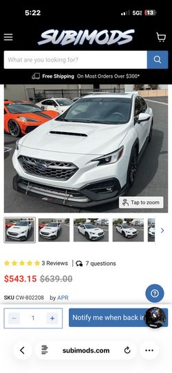 Subaru Performance splitter