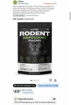 SoFyre Rodent Repellent Pouches 12-Pack