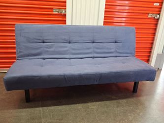 Blue Fabric Futon Sofa Bed