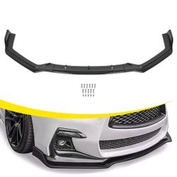 Fits Infiniti .Q50 .Sport 18=23 Gloss Black PP 3PC Front Bumper Lip Chin Splitter

 