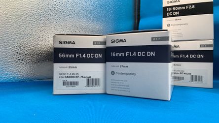 Sigma 56mm f1.4 and 16mm f1.6 2 lens kit for Canon EF-M Mount