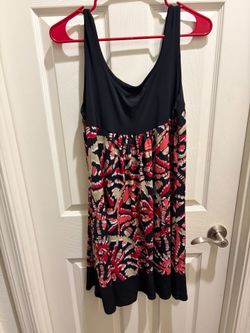 Black and Red Abstract Print Sundress