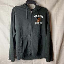 NARUTO ICHRAKU RAMEN BLACK ZIP-UP JACKET