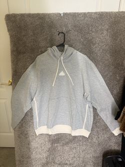 adidas Fleece Pullover Hoodie Kangaroo Pocket Men's XL Gray Long Sleeve