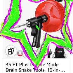 Drain.  Snake  Auger 35 FT   With Tools. $25 New