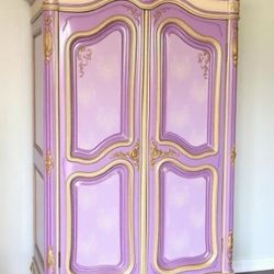 Custom Order Option: Upcycled Armoire Bold, Bright Colors & Art