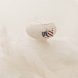 Enamel America Flag Pendant Necklace
