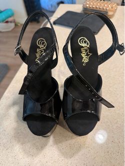 Pleaser Black Peep toe Size 6