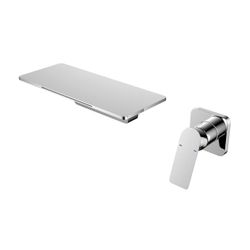 Minimalist Single Handle Wall Mounted Faucet with Valve in Brushed Chrome 