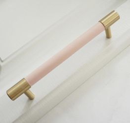 Pink Dresser Modern Drawer Pulls Brass Leather Kitchen Cabinet Door Handle Closet Handles Hardware