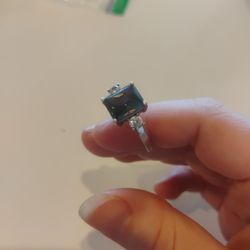 Rainbow Quartz Ring W/Silver Band