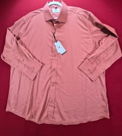 FUBU Men Long Sleeve Button Front Shirt Pink XXL