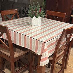 Square Dining Table with Custom Glass Top