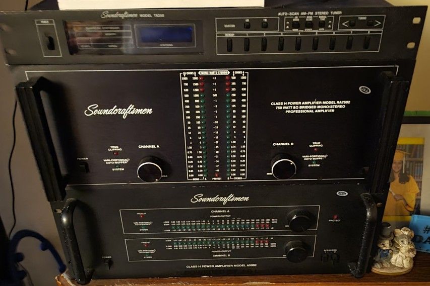 Soundcraftsmen Amplifier Vintage Raw Power 2 Amplifiers And Oke Super Tuner 1980's Made in USA! DJ EQUIPMENT AMPLIFIER