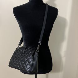 Argyle Quilted Satchel Bag Vintage Buckle Decor Padded Bag Top Handle Purse Crossbody Bag For Women