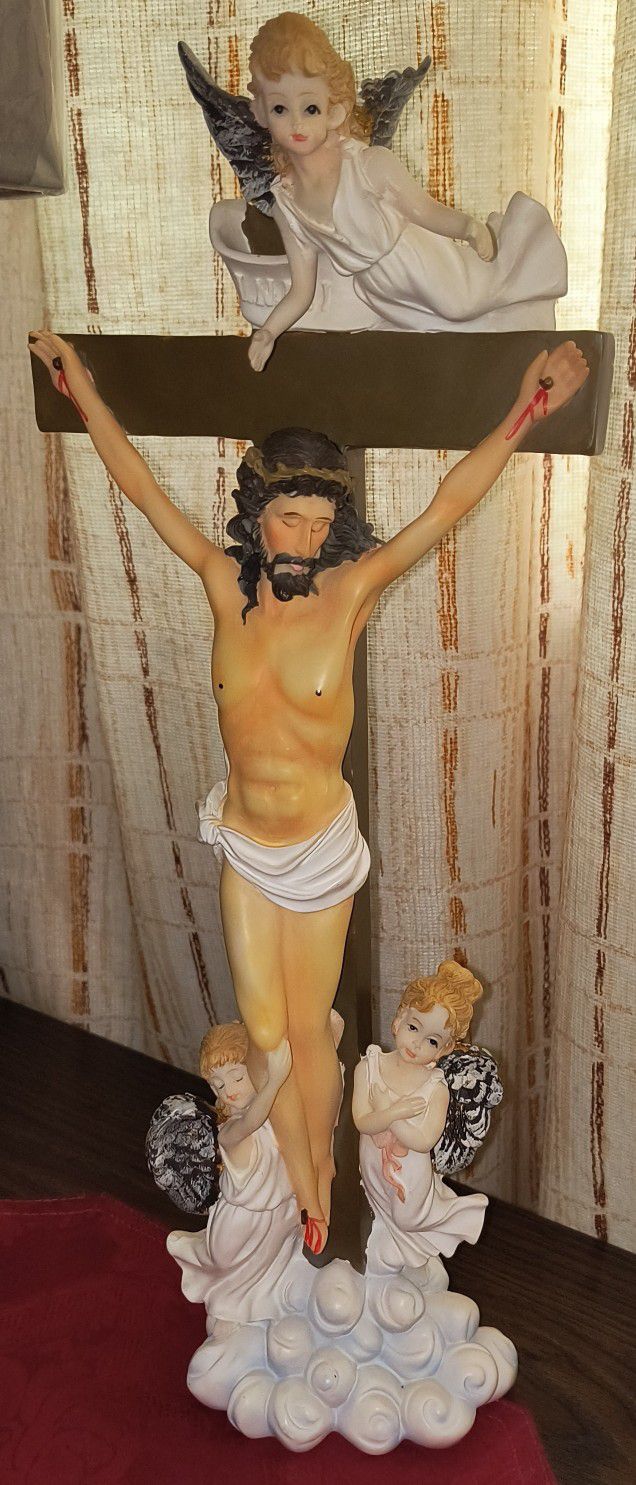 Jesus On Cross Statue Tall