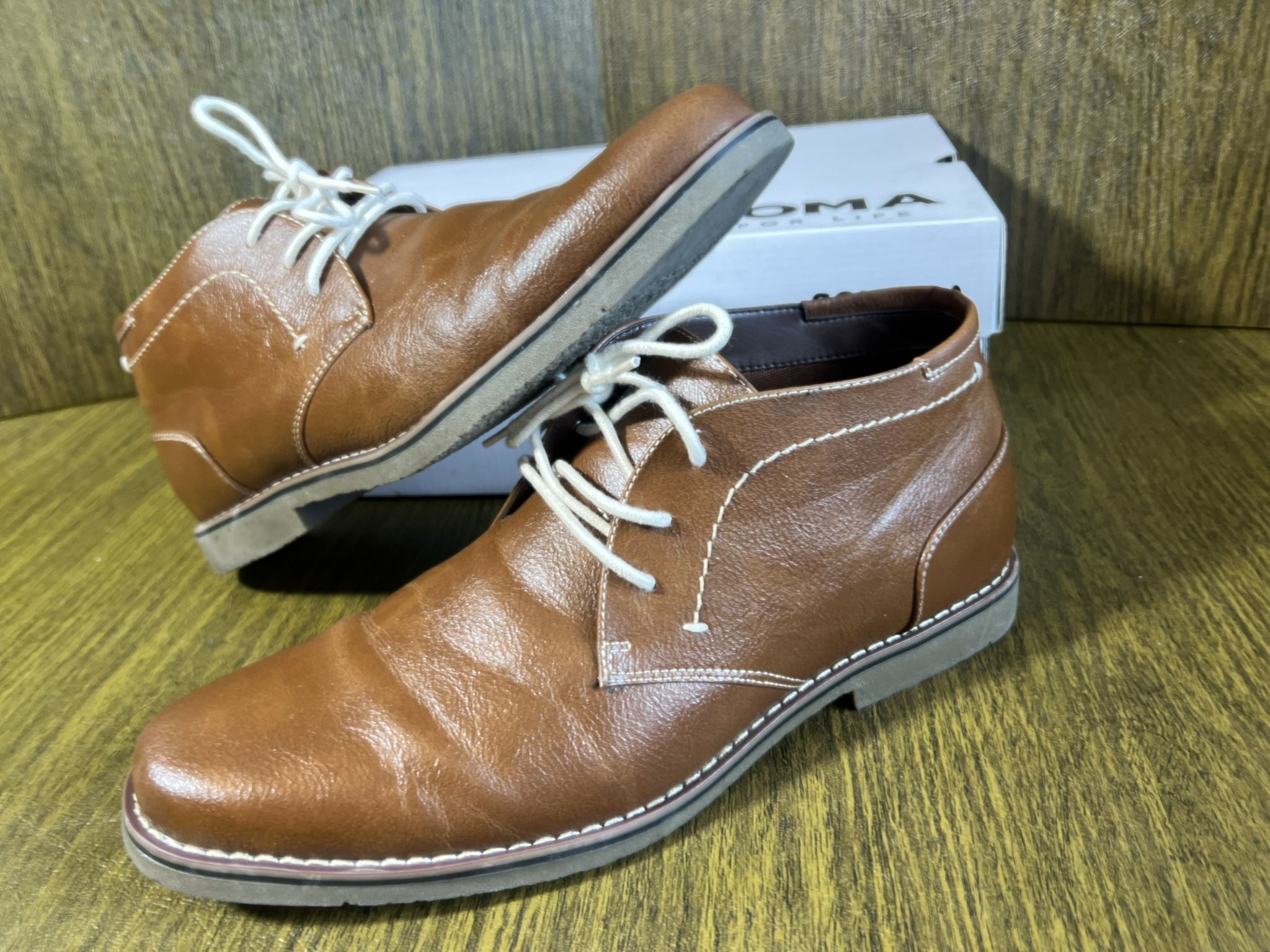 SONOMA / Dress Casual Business COMFORTABLE Brown Leather BOOTS Stylish Shoes / Men’s 12 / Excellent Condition w/ Box!!