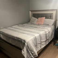 Queen Bed Frame, Dresser And Nightstands 