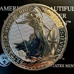 10 OUNCE .999 SILVER BRITANNIA