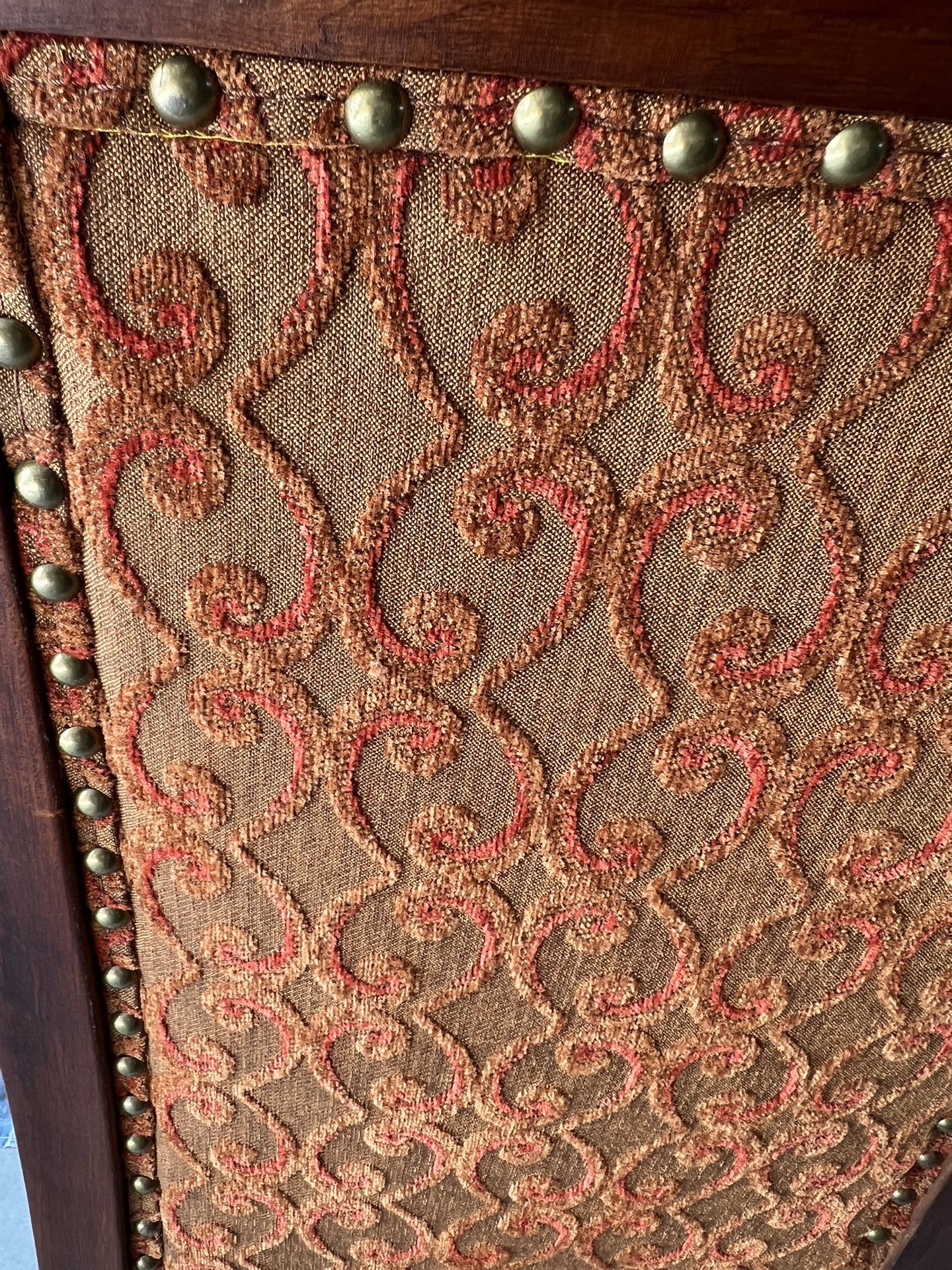 Antique Chair, Maroon, And Gold Tapestry