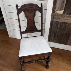 Reconditioned Antique Victorian Farmhouse Walnut Dining Desk Chair