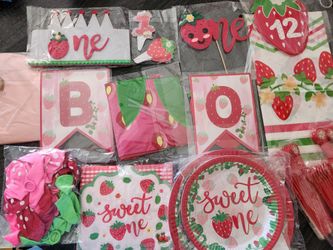 Strawberry 1st birthday bundle $18
