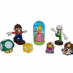 Super Mario Bros Action Figures Toys Lot Of 7 McDonald's Happy Meal & Hot Wheel