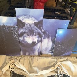 Canvas Wolf Art