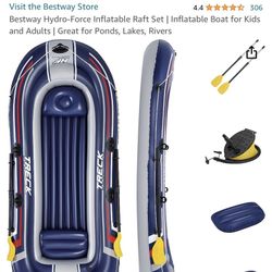 Bestway Hydro-Force Inflatable Raft Set | Inflatable Boat for Kids and Adults | Great for Ponds, Lakes, Rivers