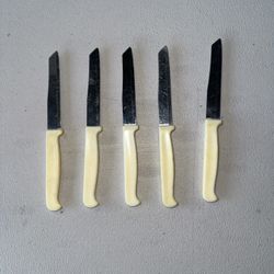 Five Vintage Stainless Steel Knives 