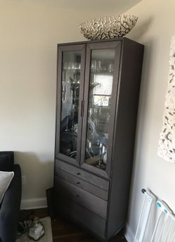 Glass china hutch cabinet