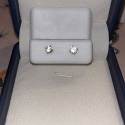 Moissanite Diamond Studs Screw Back 925 Silver
