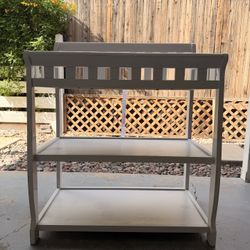 White Sleigh Style Baby Changing Table