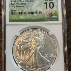 2025-W American Silver Eagle – NGCX MS10 – Early Releases (Easter Label)