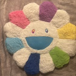 Takashi Murakami White Rainbow Flower Plush Pillow 40cm