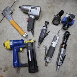 Lot Of Tools Pneumatic Air Ratchet Impact Grinder Saw Nail Gun Regulators