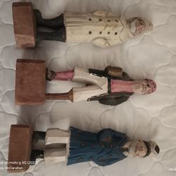 Antique French Carved Wooden Naval Figurines