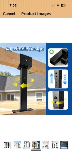 Brand New Set of 3 premium roof riser brackets, adjustable