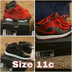 3 Pair Of Little Kids Jordan’s 